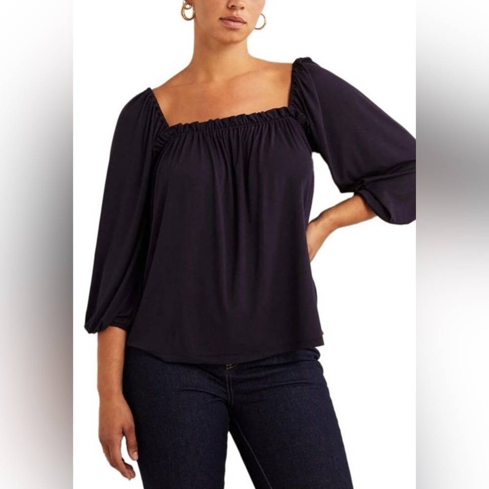 NWOT - Boden Square Neck Swing Top in Navy - Size 4